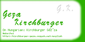 geza kirchburger business card